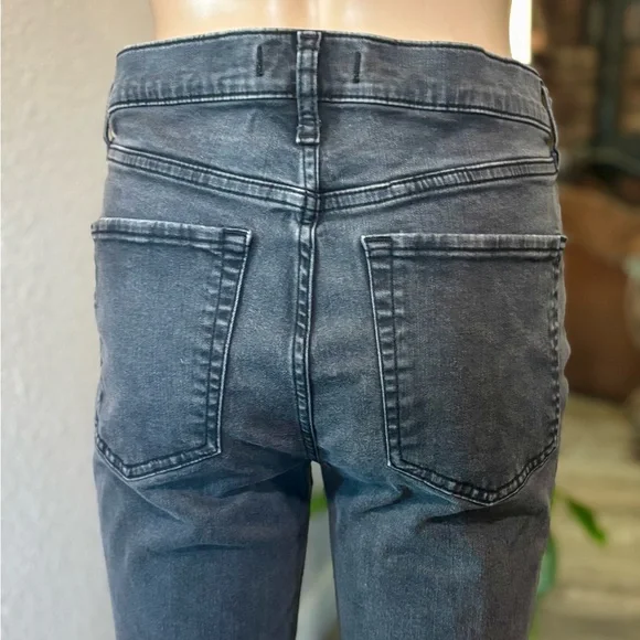 FREE PEOPLE Charcoal Black High-Waisted Distressed Skinny Jeans - Picture 6 of 7